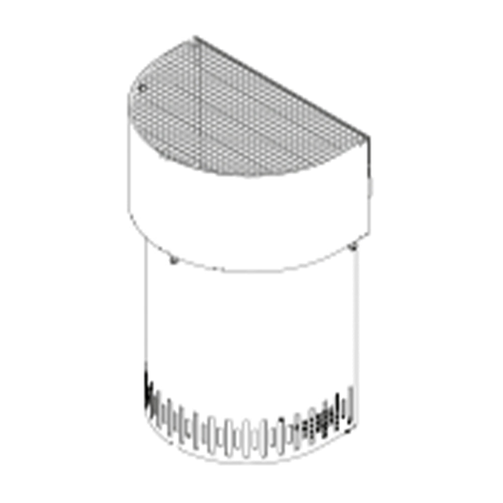 Horizontal termination shroud kit with curved mesh cap and cylindrical duct section