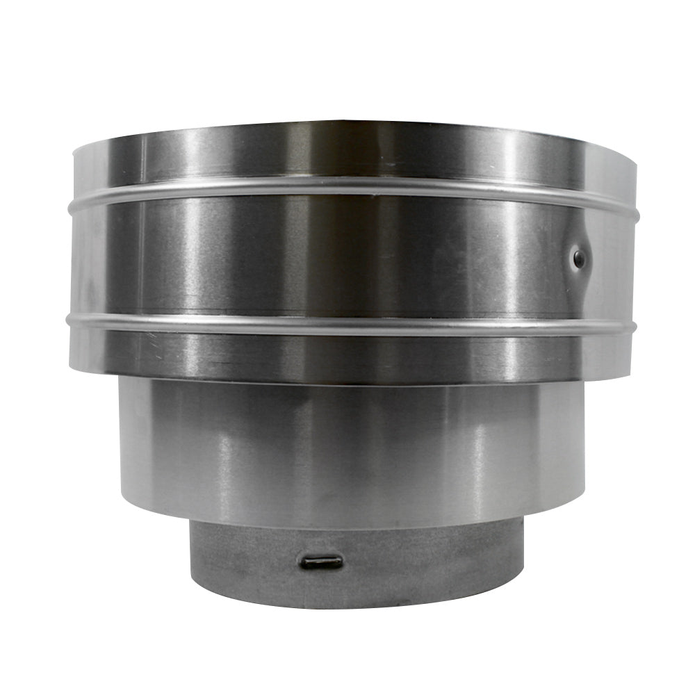 Metal chimney vent termination kit, cylindrical silver duct with vent slots