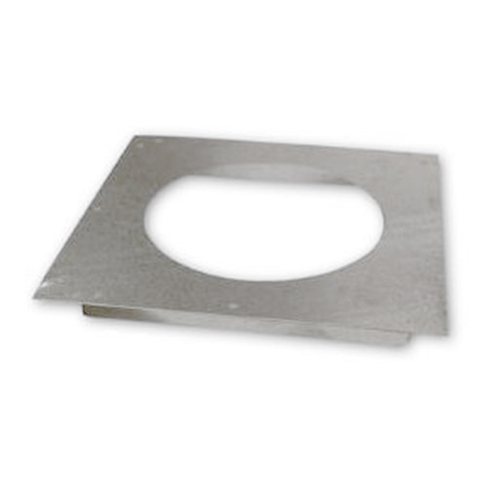Metal rigid horizontal vent spacer plate with oval opening