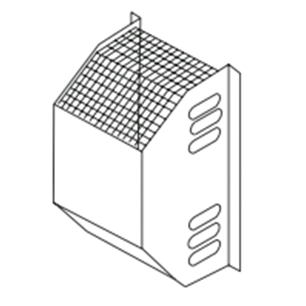 Termination guard kit with wire mesh top and two vented metal side panels