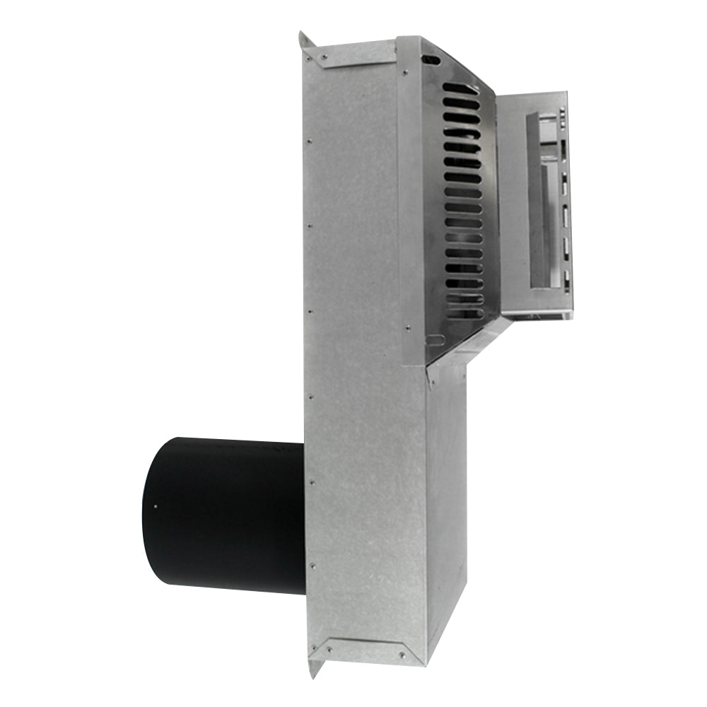 Metal horizontal vent riser kit with black flue collar