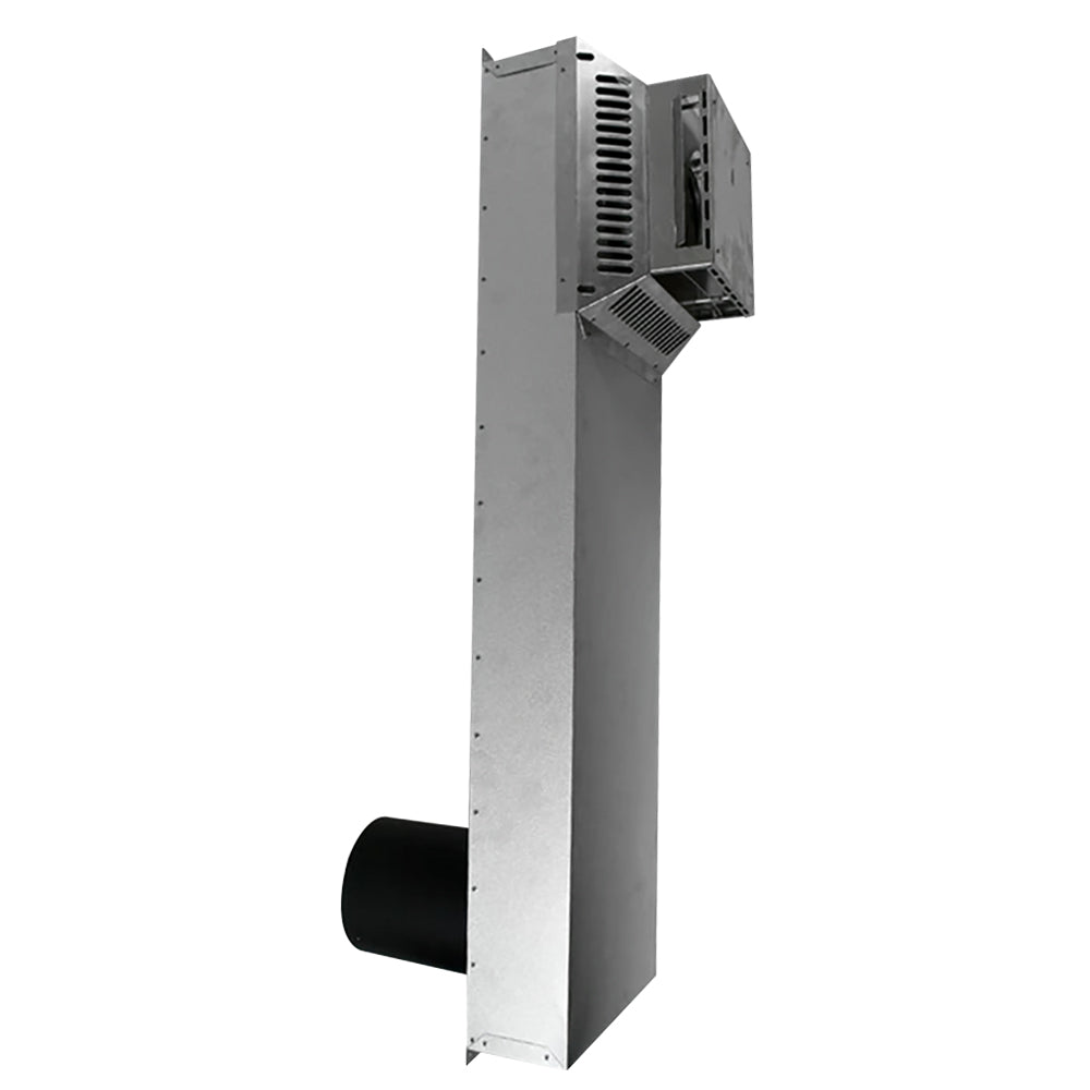 36-inch horizontal riser kit with vent collar and rectangular openings, galvanized metal