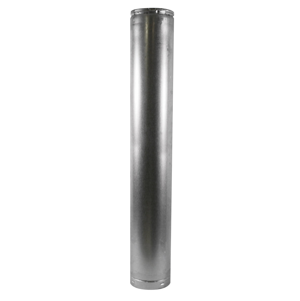 Rigid 48-inch stove pipe, straight galvanized metal chimney section