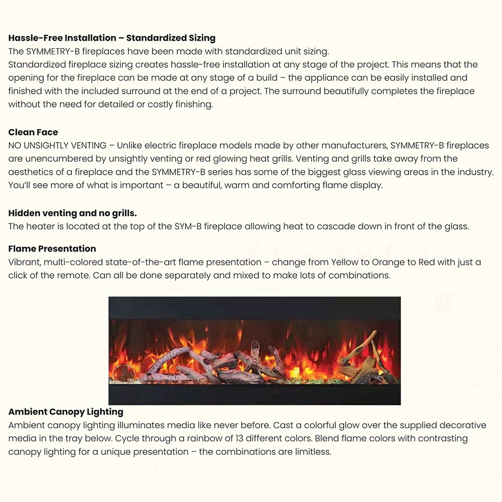 Amantii Symmetry B Built-In Electric Fireplace