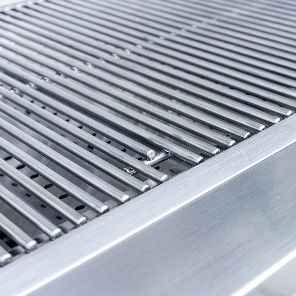 Stainless cooking grate bars with small perforations