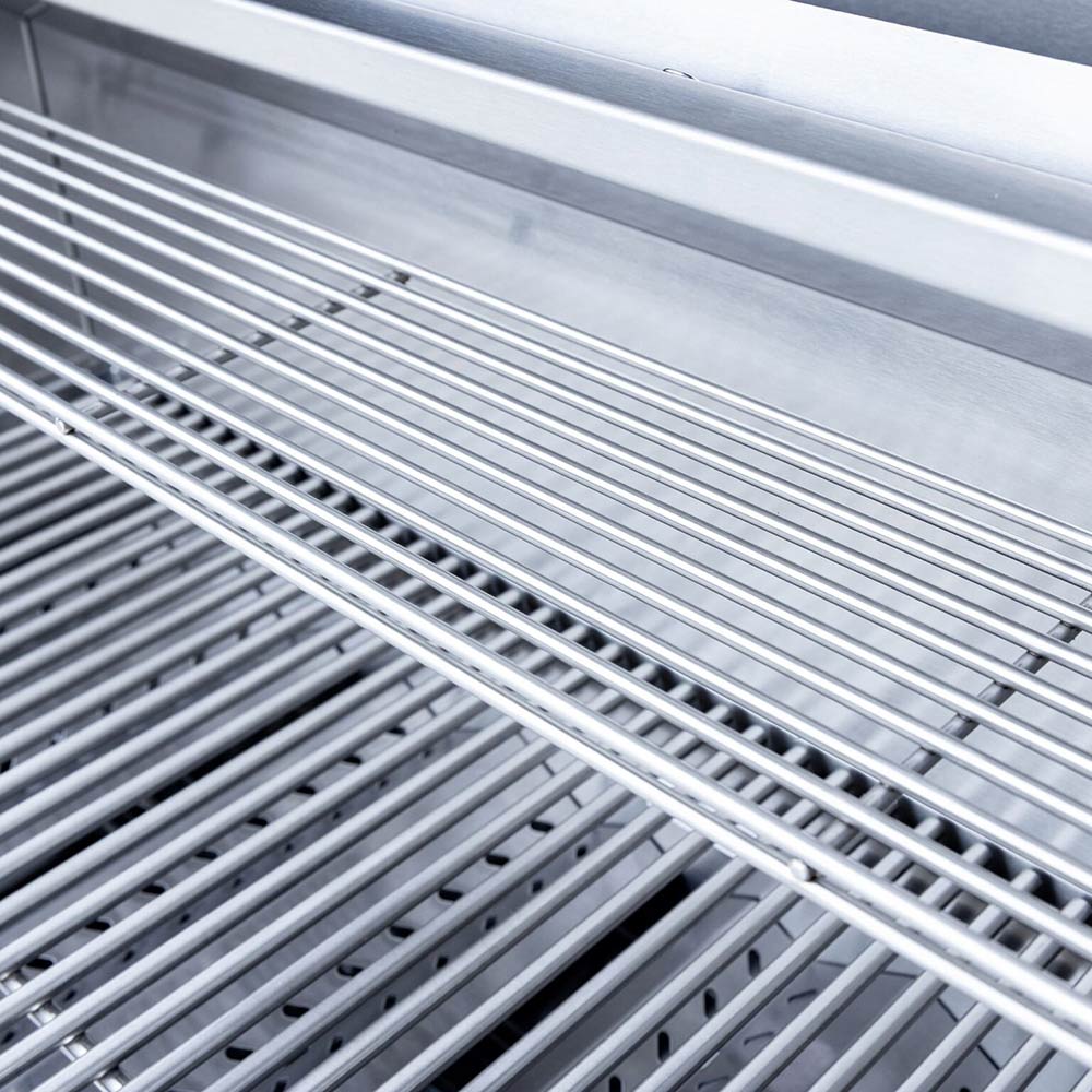 Stainless grill grates with parallel rod cooking surface