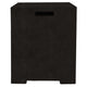 Concrete propane enclosure in ebony black with rectangular vent opening on the front.