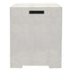 Concrete propane enclosure in white with rectangular vent opening on the top front.