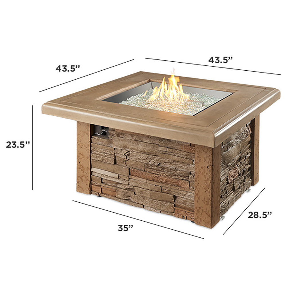 The Outdoor GreatRoom Company SIERRA-2424-M-K Sierra Gas Fire Table, 43x43-Inches