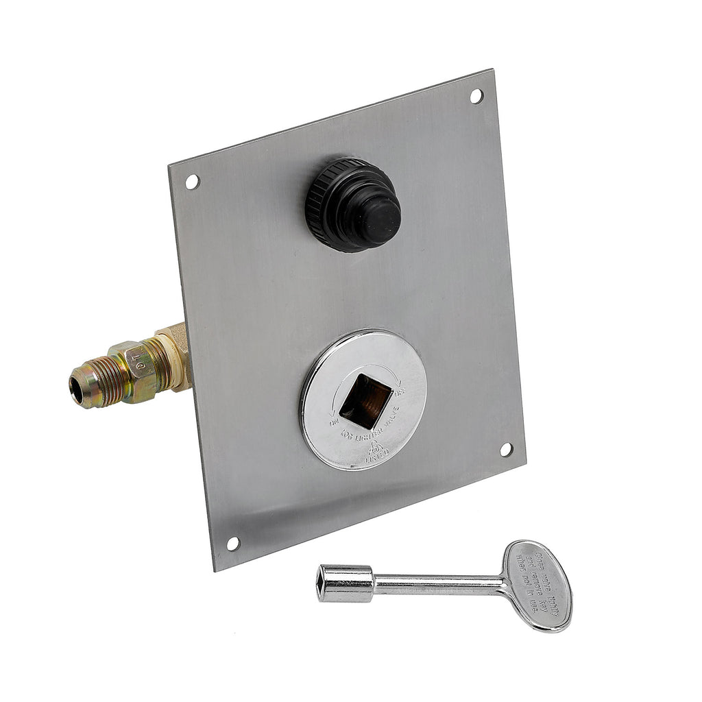 Ignition control plate with knob, threaded fittings, and metal spark handle