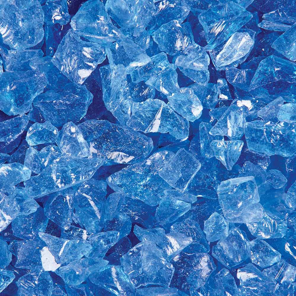 Ocean blue fire glass shards, 1/2–3/4 in