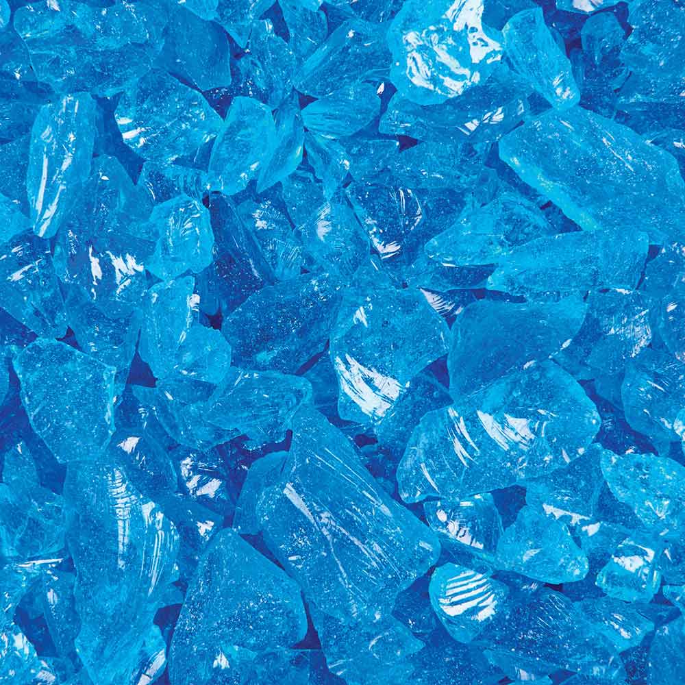 Turquoise blue fire glass chunks
