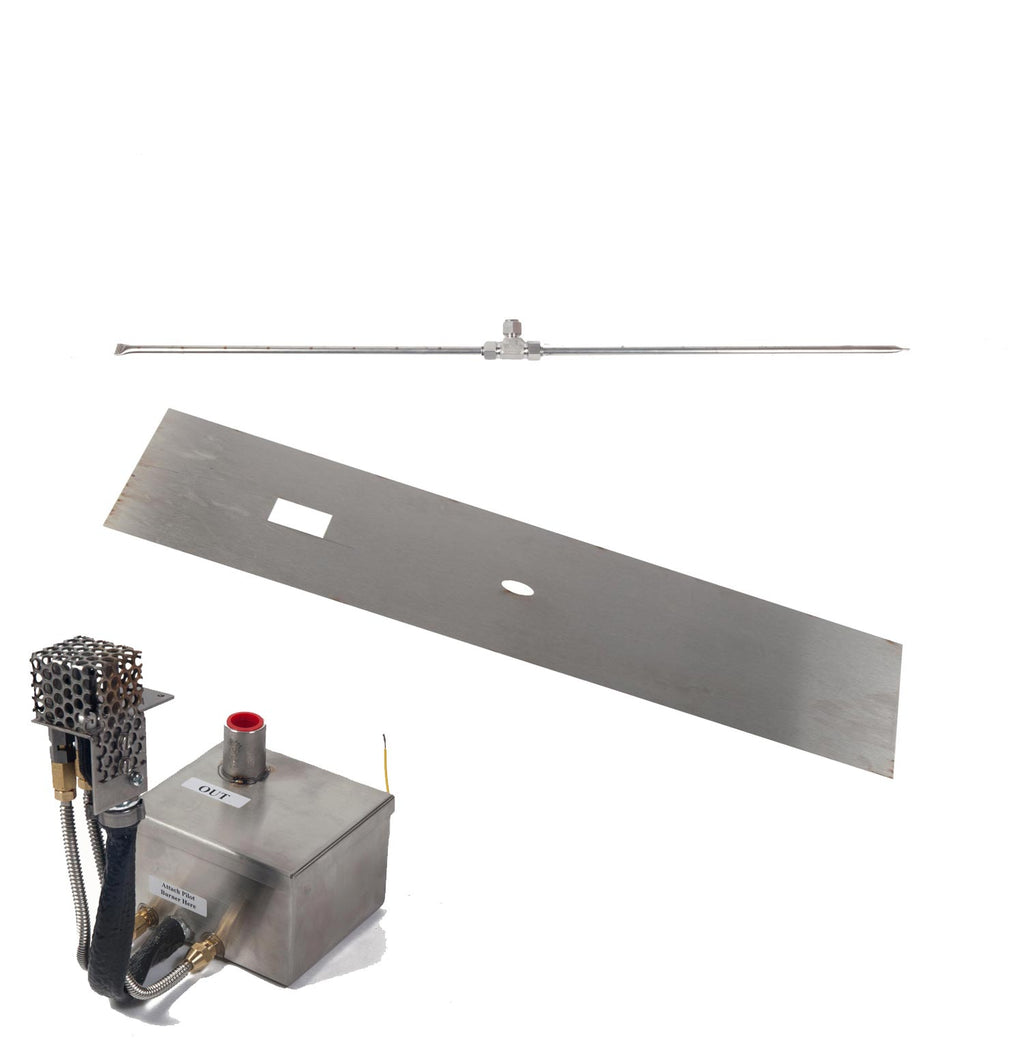 Fire by Design MGRTFBP-T Gas Fire Pit Burner Kit with Linear Flat Pan