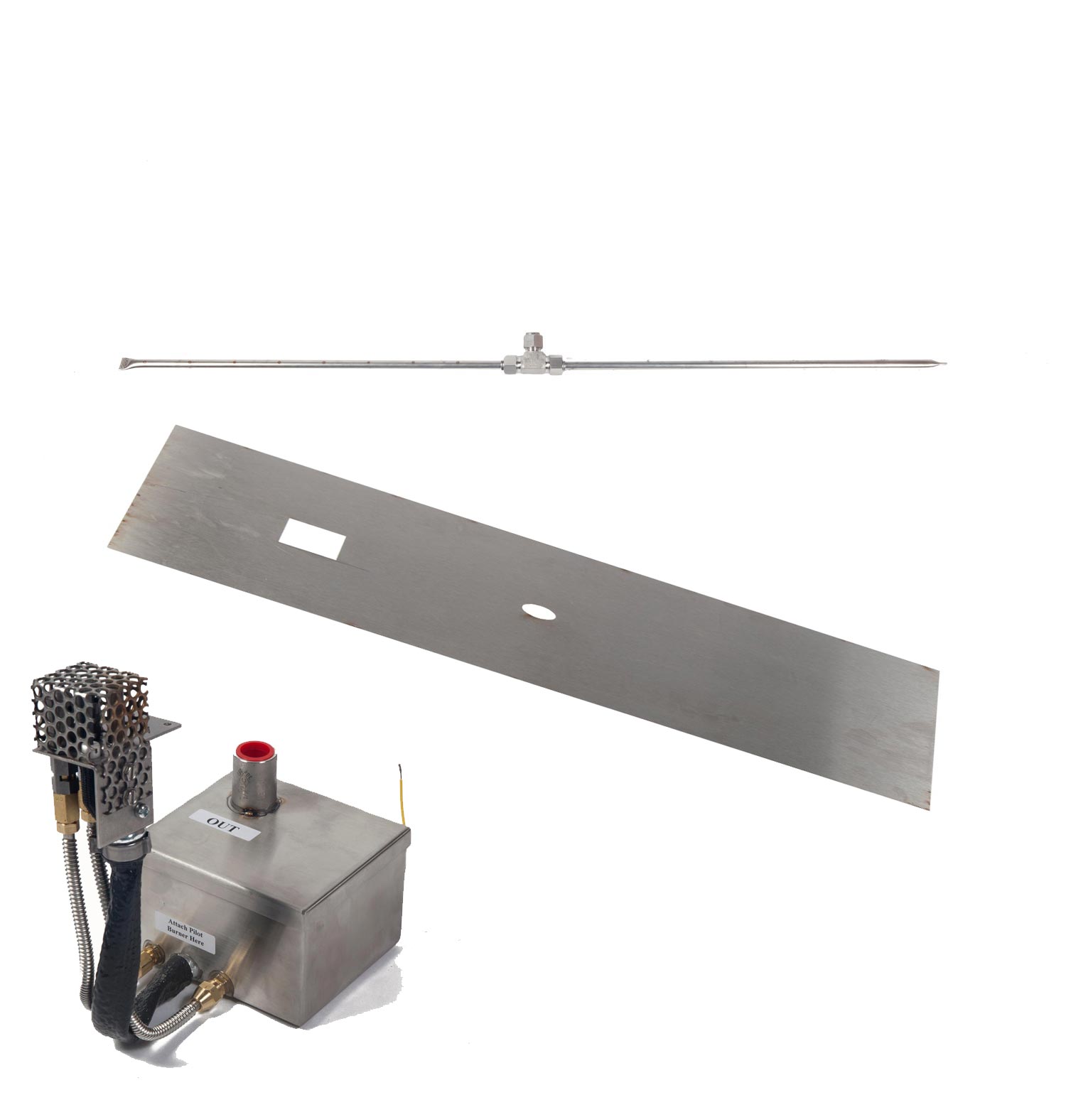 Fire by Design MGRTFBP-T Gas Fire Pit Burner Kit with Linear Flat Pan