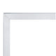 Fireplace trim kit corner with light brushed metal edge and recessed top lip