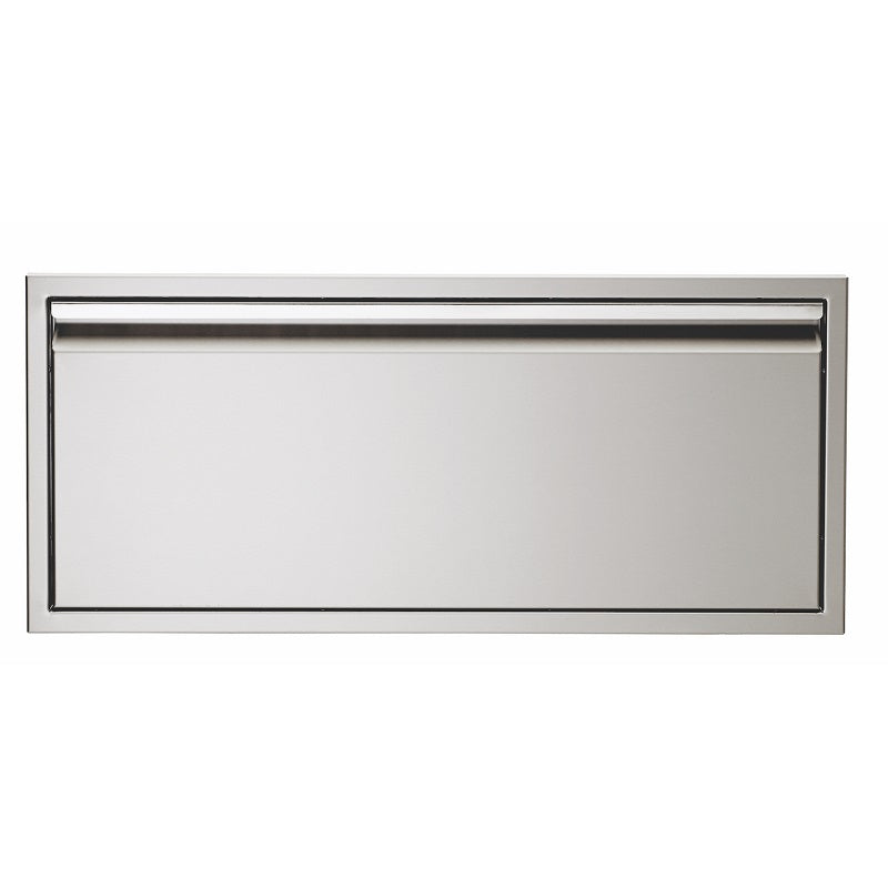 36-inch pellet storage drawer with rectangular open front and metal frame