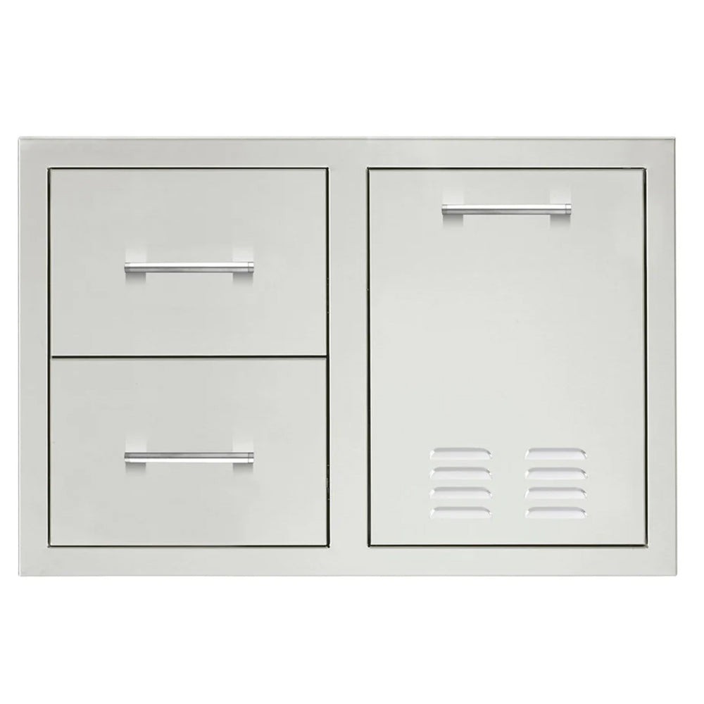 LP tank pullout drawer combo with two drawers and an access door panel