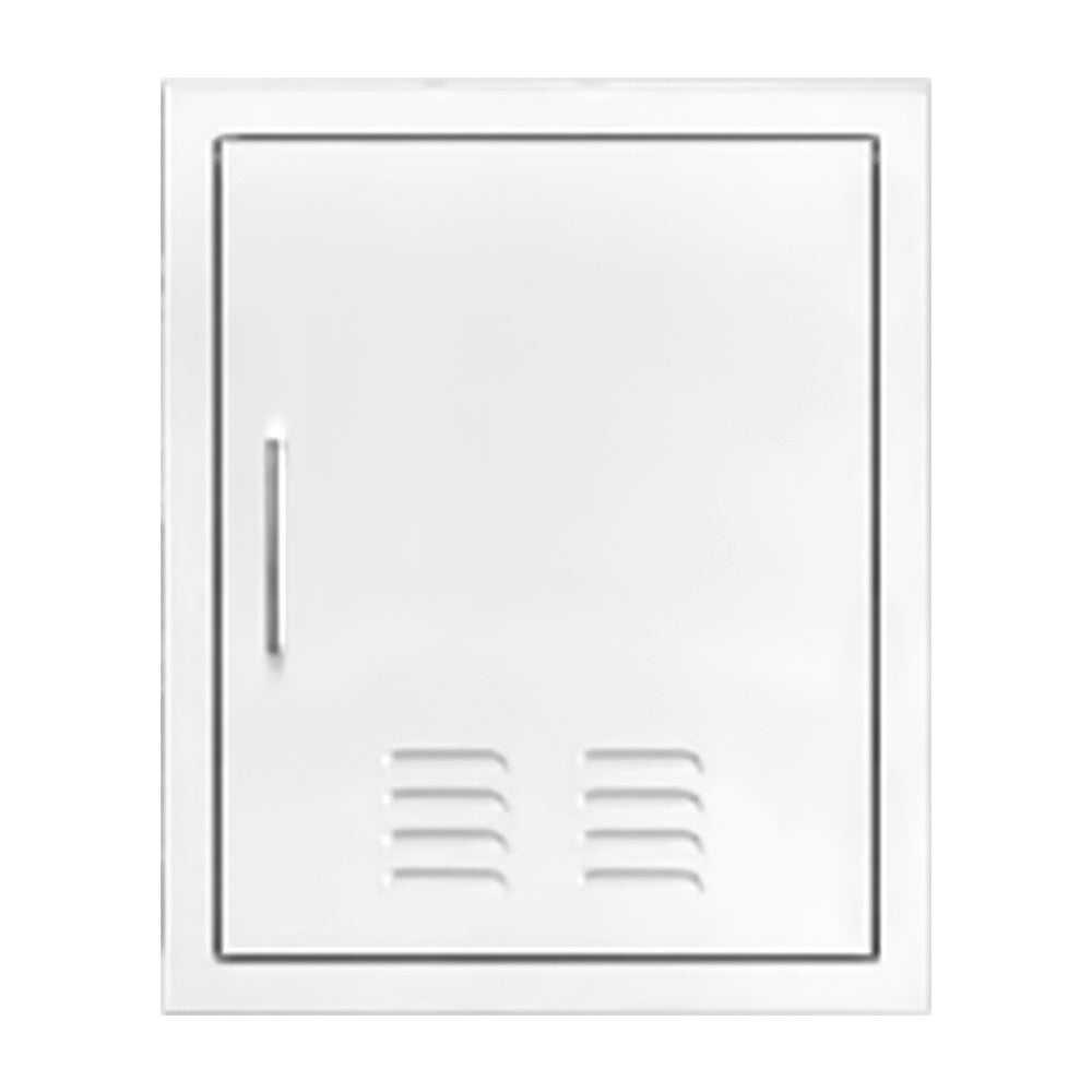 Vented vertical access door with louver slots, white frame