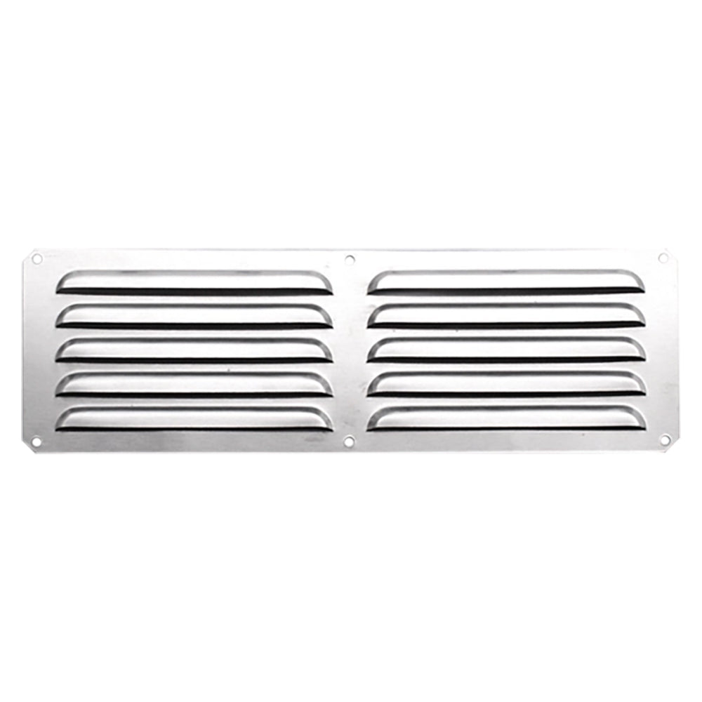 Stainless steel island vent panel with two rows of horizontal slats