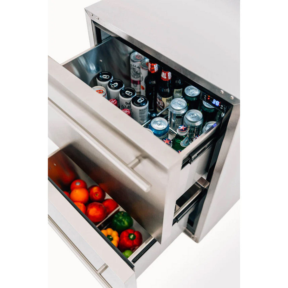 Summerset 5.3C Deluxe Outdoor Rated 2-Drawer Fridge, 24-Inches