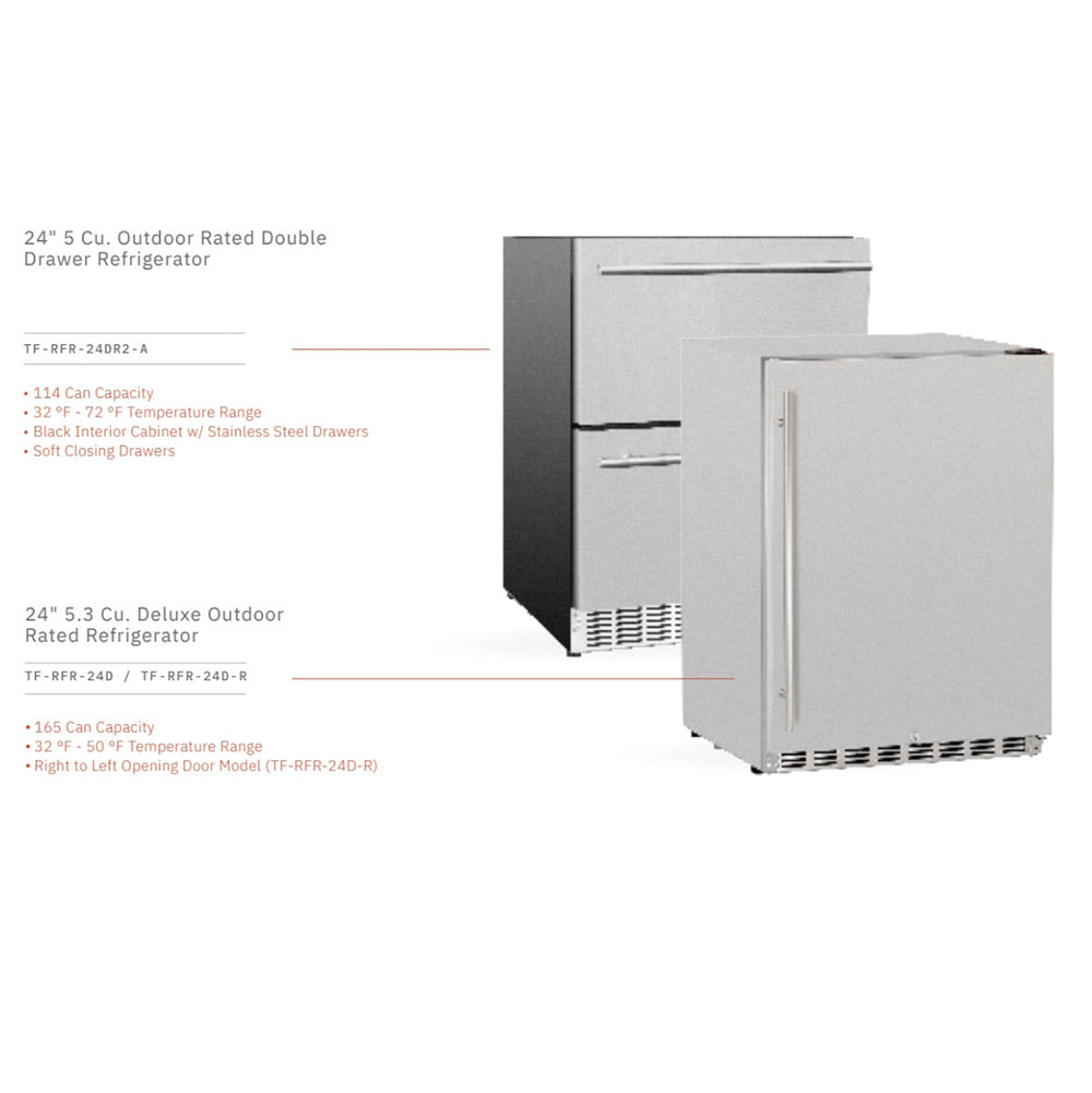 Summerset 5.3C Deluxe Outdoor Rated 2-Drawer Fridge, 24-Inches