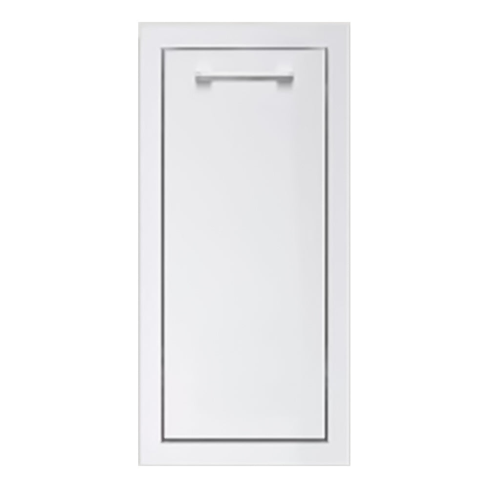 TrueFlame 14-inch narrow trash drawer, white front panel with handle