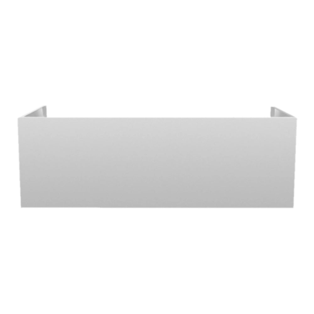 12-inch duct cover for outdoor vent hood, rectangular white metal channel
