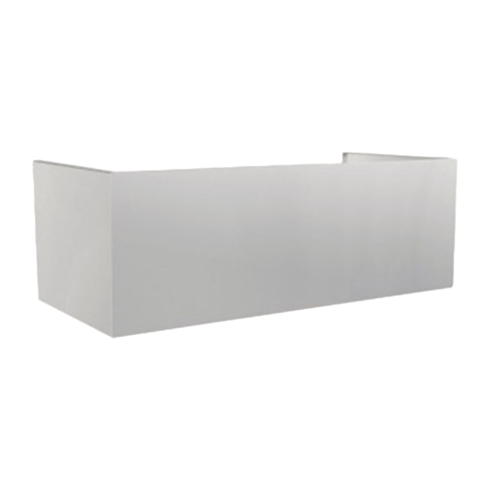 Rectangular duct cover, 12-inch outdoor vent hood exhaust channel in light gray
