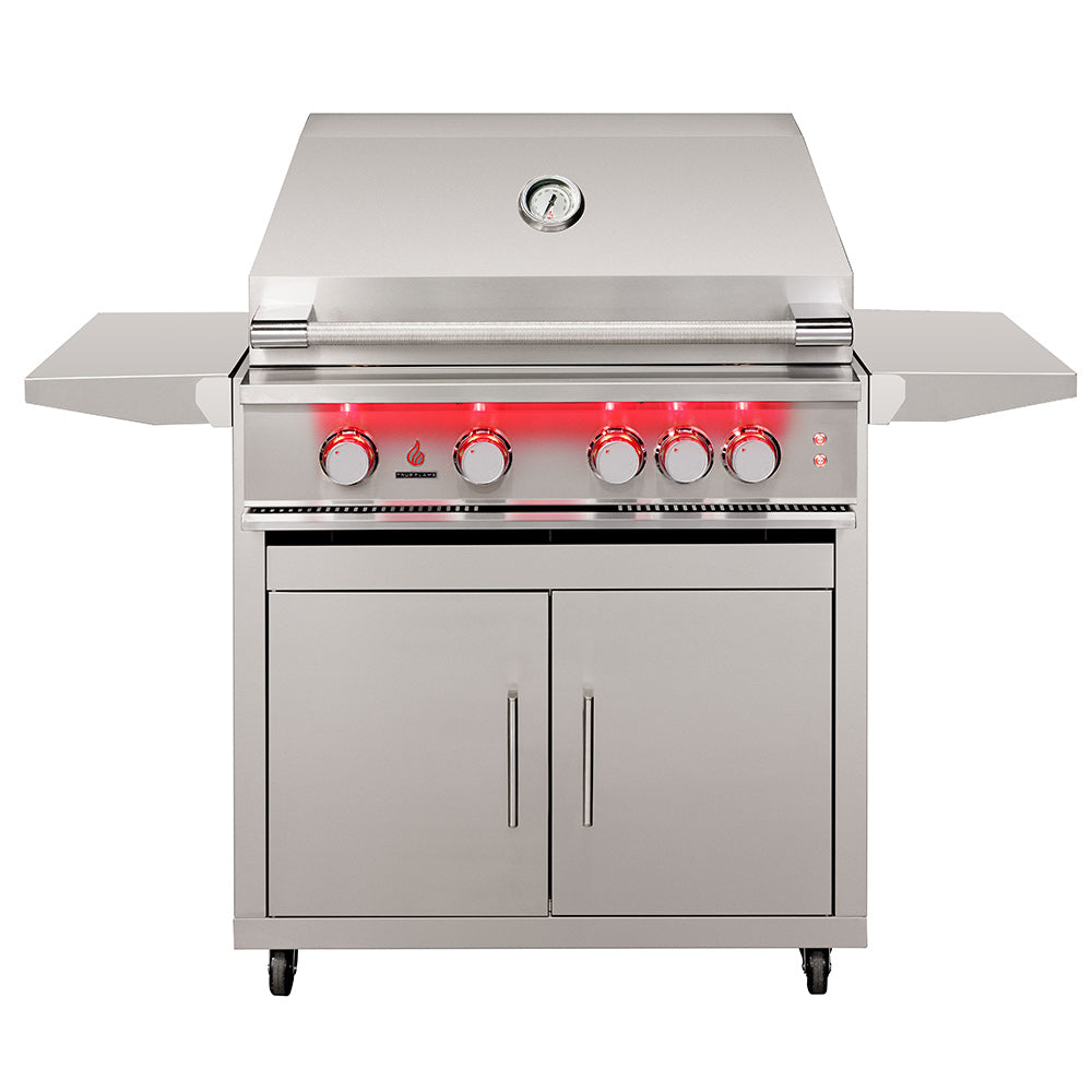 TrueFlame Gas Grill on Deluxe Cart, 32-Inch
