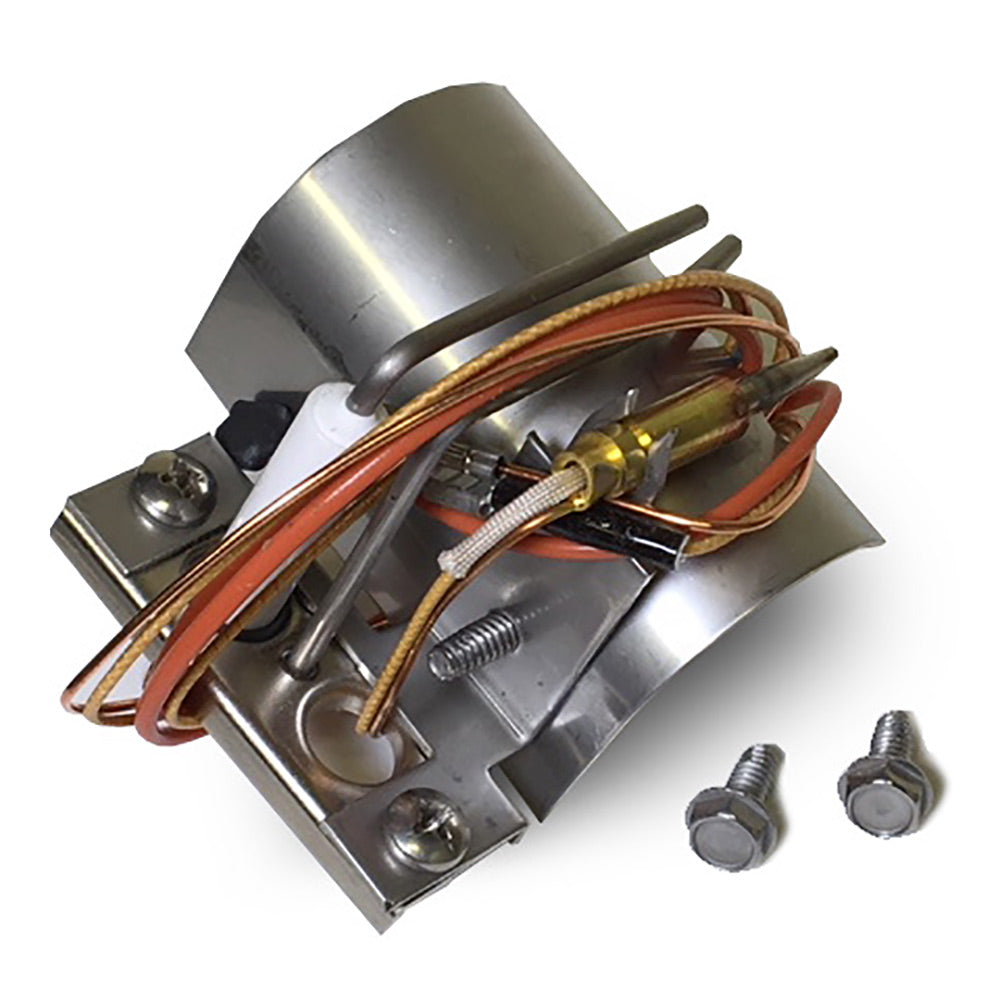 Ignition module with metal housing, brass tip, and insulated ignition wires