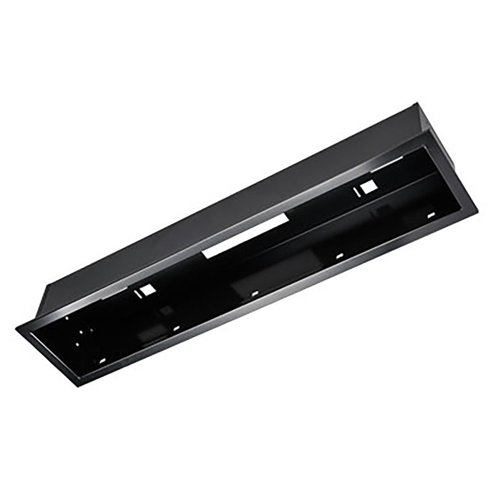 Black flush mount heater kit with long rectangular housing and vent openings