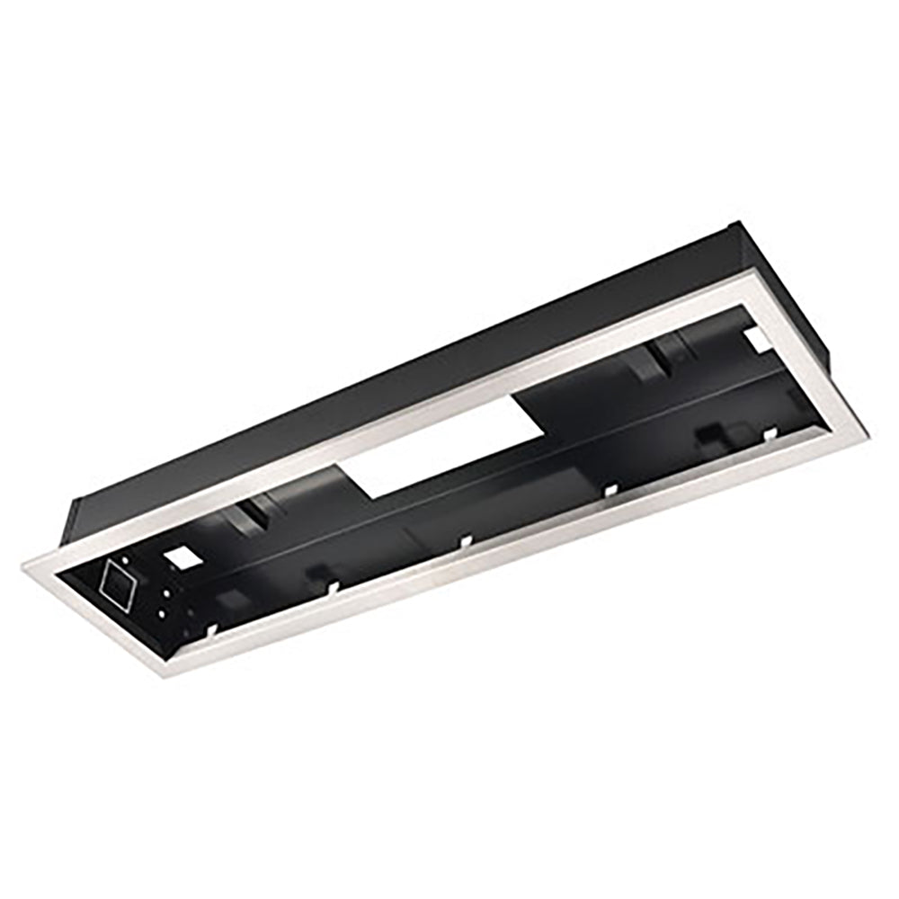 HEATSTRIP flush mount kit: black and silver rectangular mounting frame with slots
