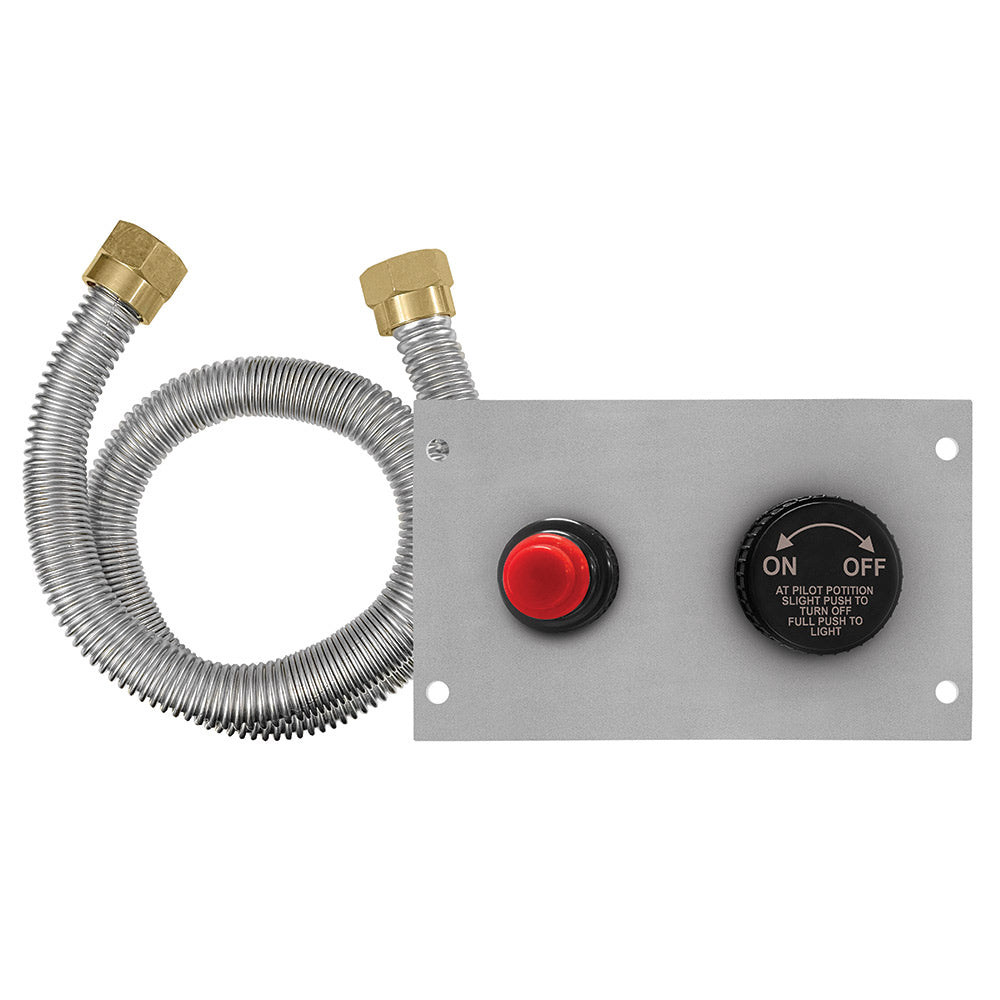 Firegear FG-LOF-SHFTPSI Line of Fire Flame Sensing Spark Ignition Gas Fire Pit Burner Kit with Flat Pan & Stainless Steel H-Shaped Burner