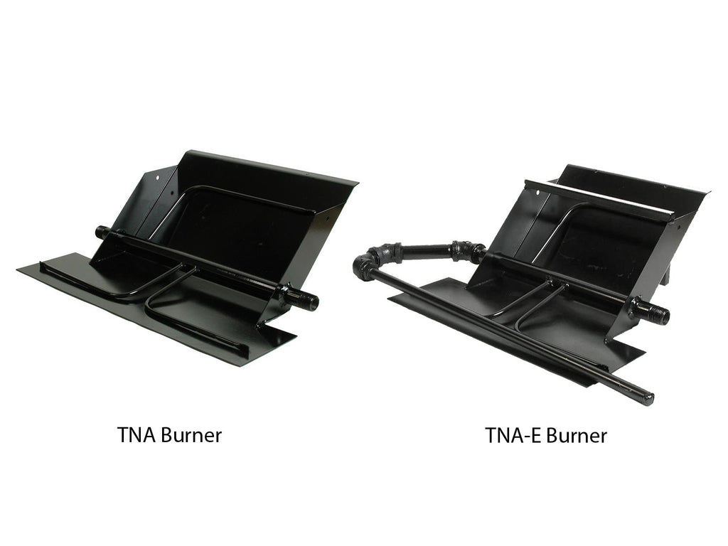 Rasmussen burner assembly kit with two black burner pans and connecting pipes