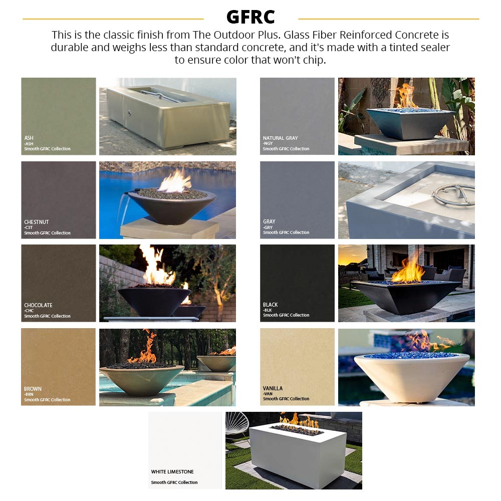 TOP Fires by The Outdoor Plus Roma Round Concrete Gas Fire and Water Bowl