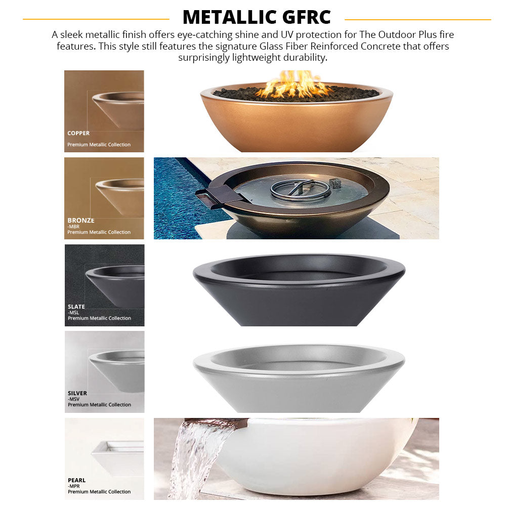 TOP Fires by The Outdoor Plus Cazo Round Concrete Gas Fire and Water Bowl