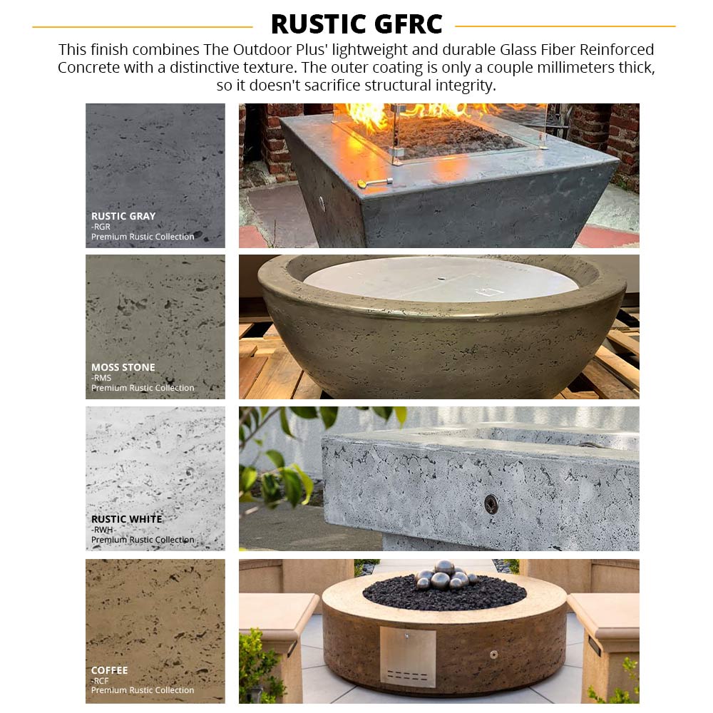 TOP Fires by The Outdoor Plus Maya Square Concrete Gas Fire and Water Bowl