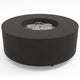 Round metal fire pit with central burner, black finish
