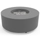 Round metal fire pit with central burner, gray finish
