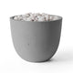 Lightweight concrete fire bowl with light ivory stones