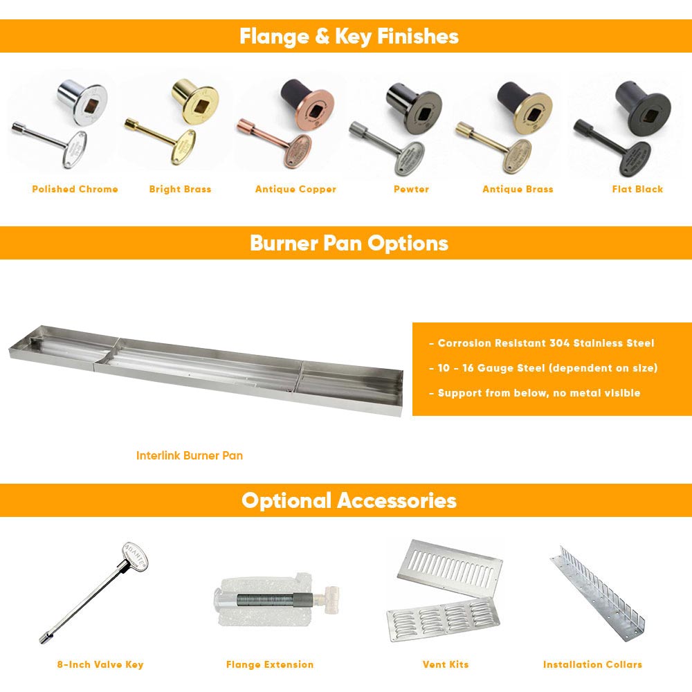 Spotix Linear HPC Match Lit Fire Pit Interlink Torpedo Burner Kits