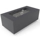 Charcoal rectangular metal fire pit with torpedo burner and stainless burner rails