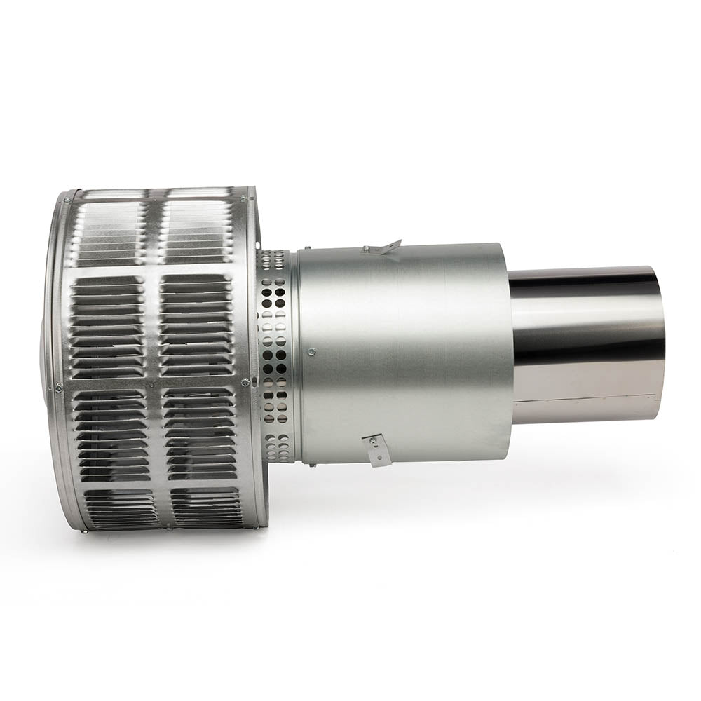Round telescoping metal termination cap with storm collar and louvered grille