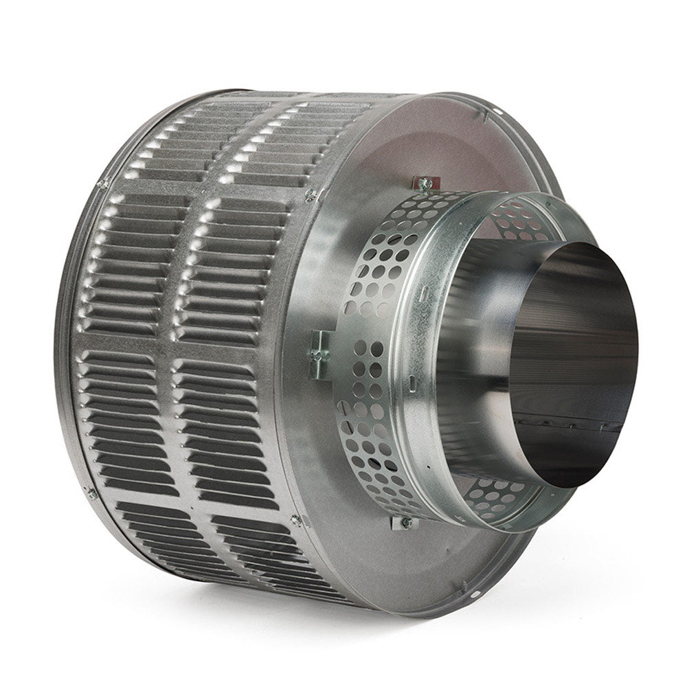 Round metal vent cap with louvered sides and storm collar