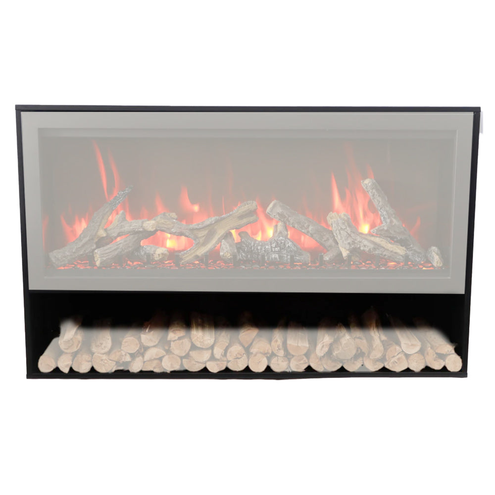 Amantii Contemporary Pedestal with Storage Department for Symmetry Series Extra Tall 50-Inch Electric Fireplace