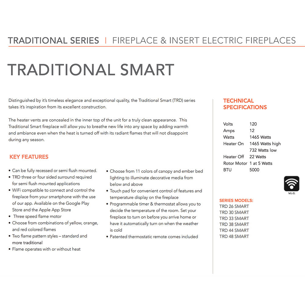 Amantii Traditional Built-In Smart Electric Fireplace