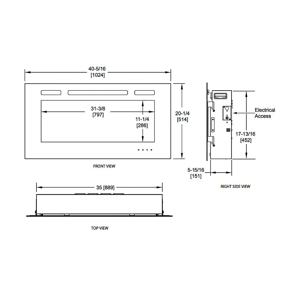 SimpliFire Trim Kit for Recessed Electric Fireplace