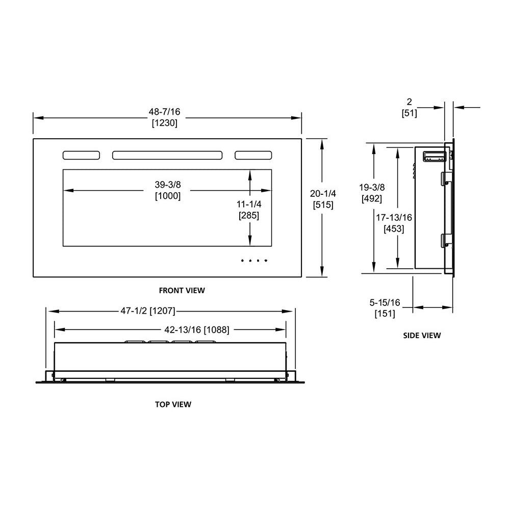 SimpliFire Trim Kit for Recessed Electric Fireplace