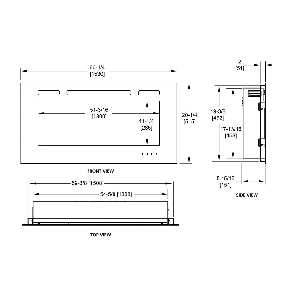SimpliFire Trim Kit for Recessed Electric Fireplace
