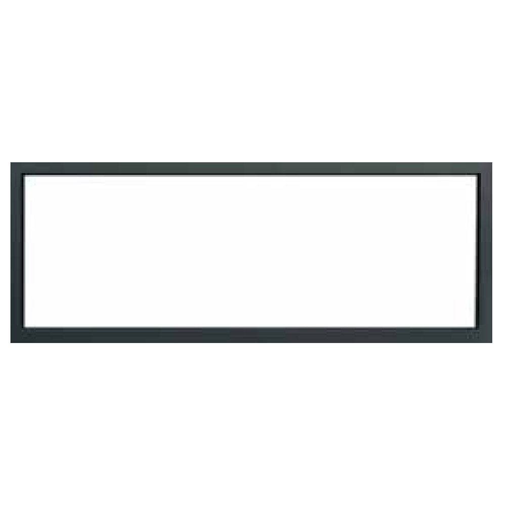 Black linear decorative trim frame for gas fireplace openings